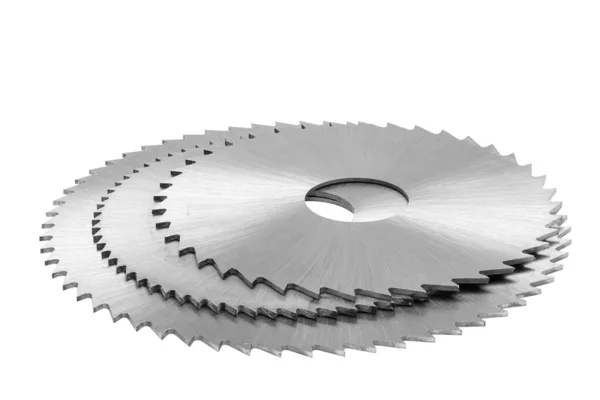 Saw blades for woodwork on a white background Royalty Free Stock Images