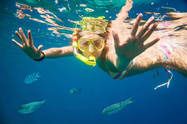 Chica dedicada al snorkel —  Fotos de Stock
