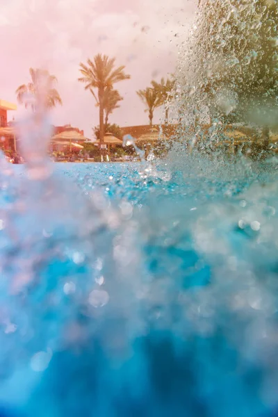 The swimming pool with waterfall — Stock Photo, Image