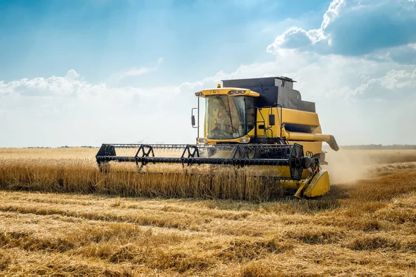 Erntemaschine auf dem Feld — Stockfoto