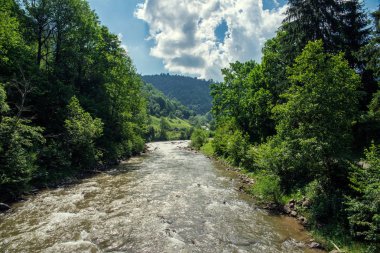 Dağlardaki hızlı nehir.