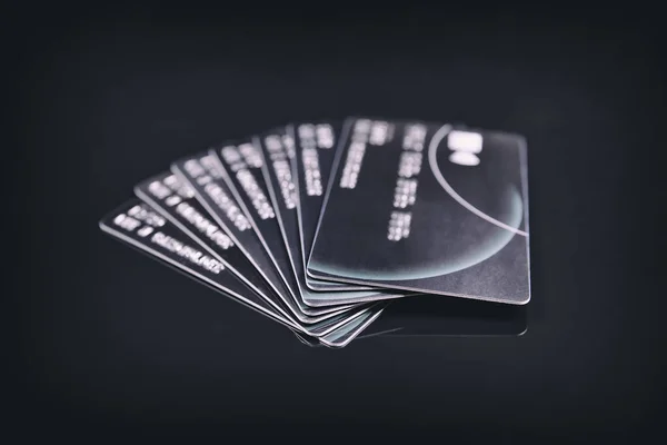 Cartões de crédito pretos — Fotografia de Stock
