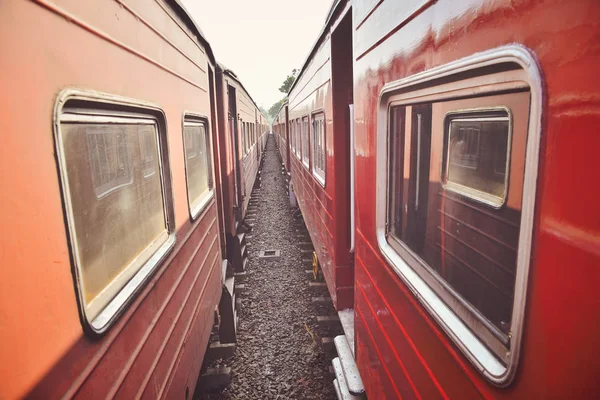 Die alten Eisenbahnwaggons — Stockfoto