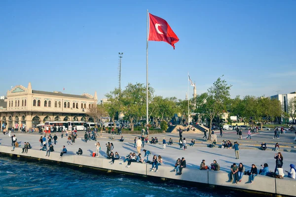 Veduta della grande bandiera turca — Foto Stock