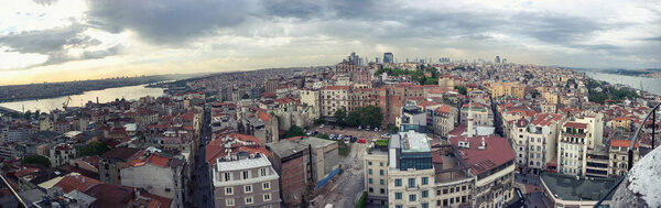 Istanbul, Turkey - May 8, 2017: Top view from Galata Tower in Istanbul, Turkey