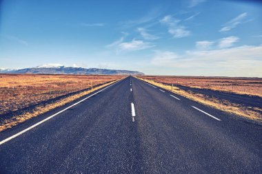 İzlanda'da asfalt yol
