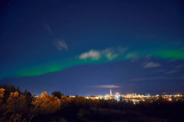 Severní světla na souostroví — Stock fotografie