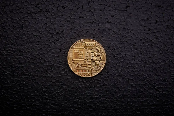 Moneda de oro bitcoin —  Fotos de Stock