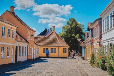 Odense, Danimarka'da eski güzel bina.