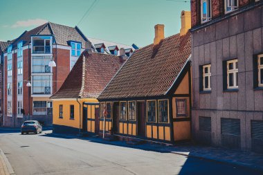 Odense, Danimarka'da eski güzel bina.