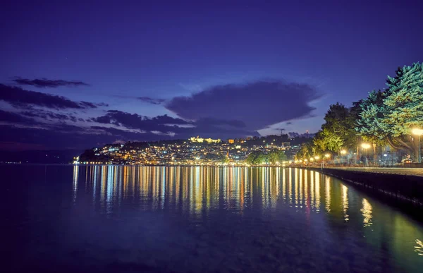Ohrid, Macedónia éjjel — Stock Fotó