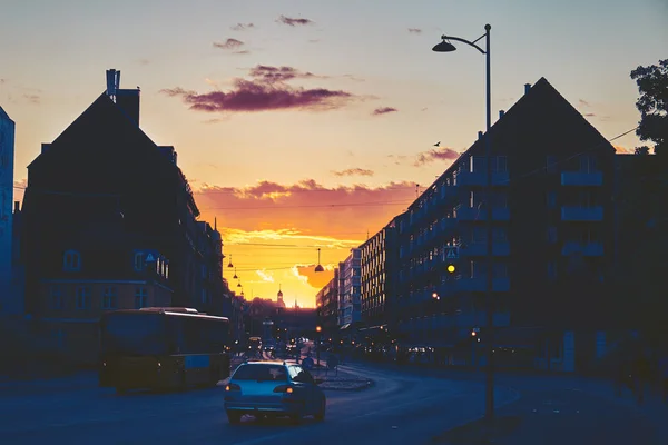 Nádherné nebe slunce nad Copenhage — Stock fotografie