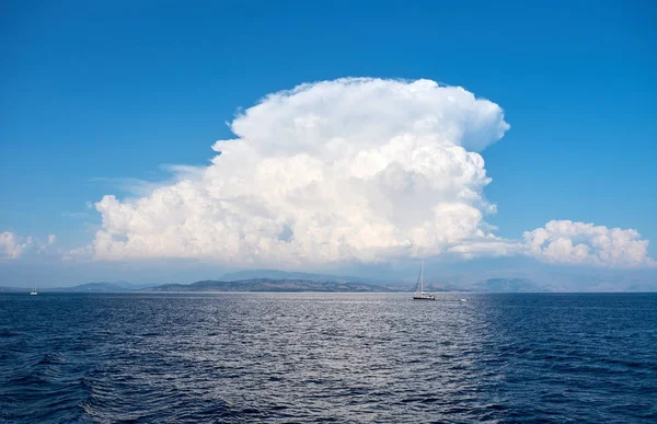 the small yacht in the Ionian Sea