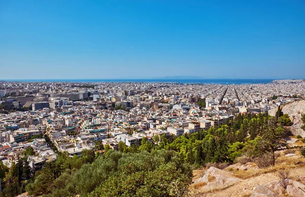 Pohled na Athény z hor — Stock fotografie