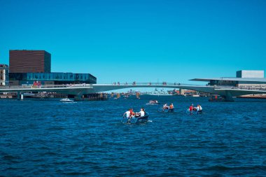 Pitoresk kanallar ve şehrin sokakları. Kopenhag, Danimarka