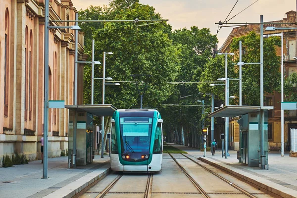 Tram bij een Sto — Stockfoto