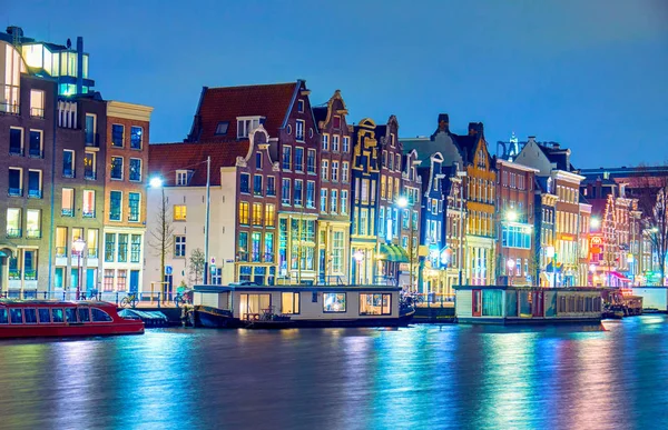 Amsterdam di notte, Paesi Bassi . — Foto Stock