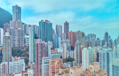 Şehir merkezindeki konut lar. Hong Kong.