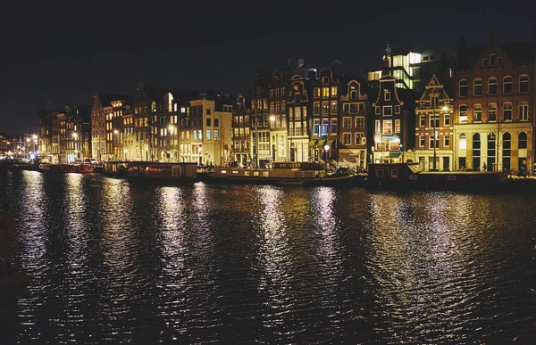 Éjjel, a Hollandia Amszterdam. — Stock Fotó
