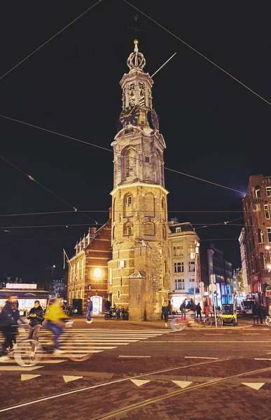 Amsterdam di notte, Paesi Bassi . — Foto Stock