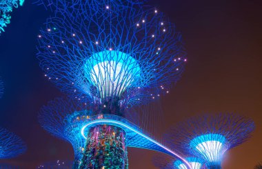 gece Körfez Singapur bahçeleri