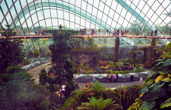 Complesso di serra nel giardino vicino alla baia. Singapore — Foto Stock