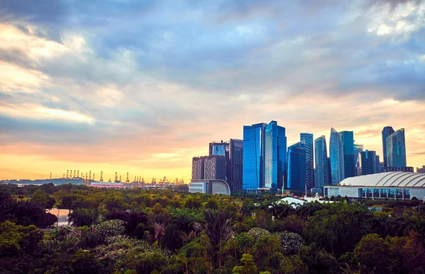 Singapur'daki gökdelenlerin görünümü — Stok fotoğraf