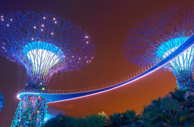 gece Körfez Singapur bahçeleri