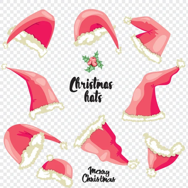 Chapeau Noël Illustration Vectorielle Plate Chapeau Père Noël Isolé — Image vectorielle