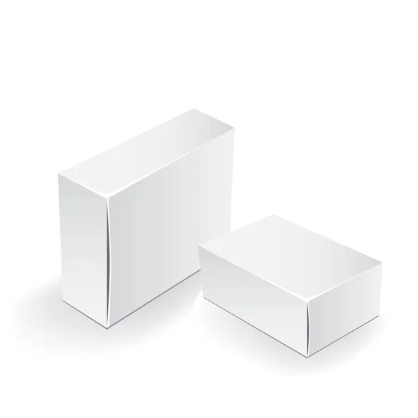 Caja Blanca Embalaje Maqueta Plantilla Bueno Para Diseño Alimentos Electrónica — Vector de stock