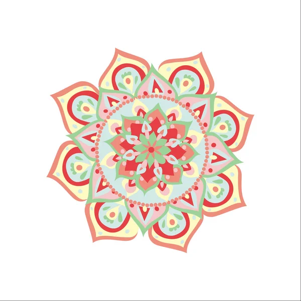 Vecteur Illustré Mandala Rose Design Plat Mignon — Image vectorielle