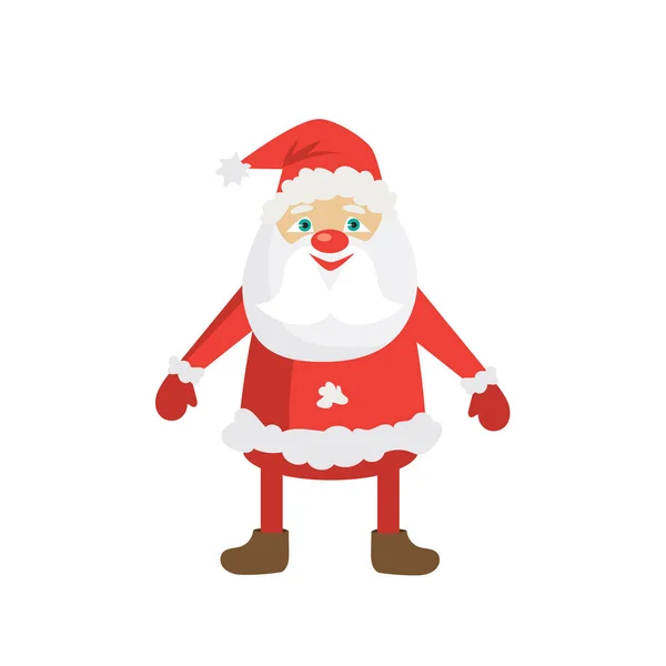 卡通圣诞老人在红色帽子 平面向量圣诞节例证模板 矢量图形