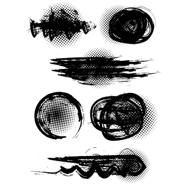 Brosses Grunge Vecteur Illustré — Image vectorielle