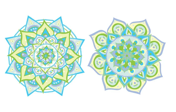 Vector Geïllustreerd Blauwe Mandala — Stockvector