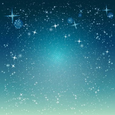 Noel gecesi. Kar yağışı kar taneleri ve yıldız koyu mavi arka plan ışıltı. Kış parlak kar tasarım şablonu. Basit vektör çizim zemin tasarımınız için.