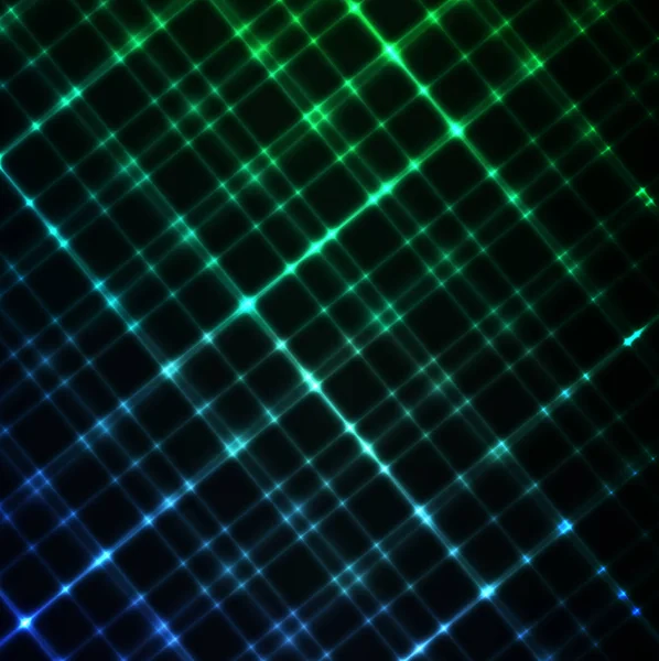 Digital Glowing Background Tech Green Blue Grid Design Template Vector — Stock Vector