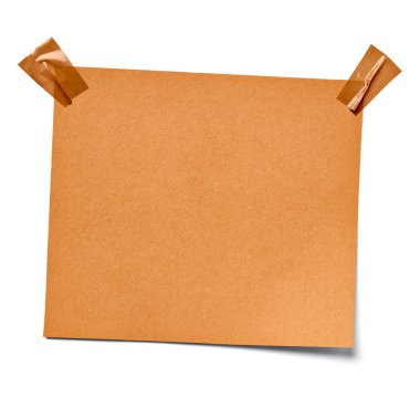 Beyaz arkaplan üzerine bir not kağıdını kapat