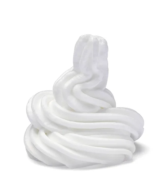 Primo Piano Una Panna Montata Bianca Sfondo Bianco — Foto Stock