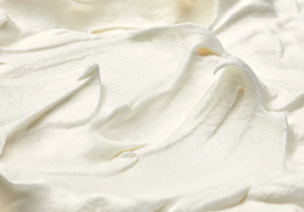 Close White Whipped Sour Cream White Background — Stock Photo, Image