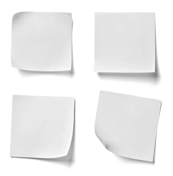 Collection Various Note Papers White Background Each One Shot Separately — Stock Photo, Image