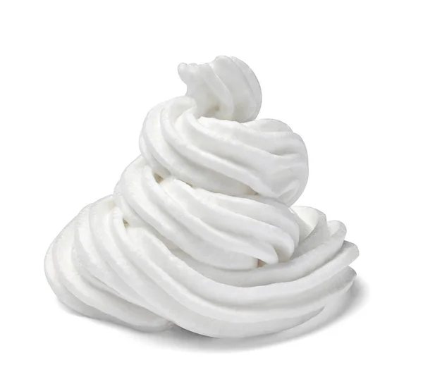 Close White Whipped Cream White Background — Stock Photo, Image