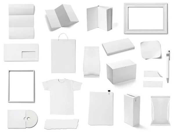 Collection Various White Business Print Templates White Background Each One — Stock Photo, Image