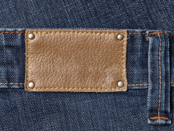 Close Van Een Jeans Label — Stockfoto