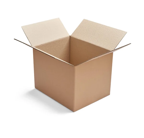 Close Cardboard Box White Background — Stock Photo, Image