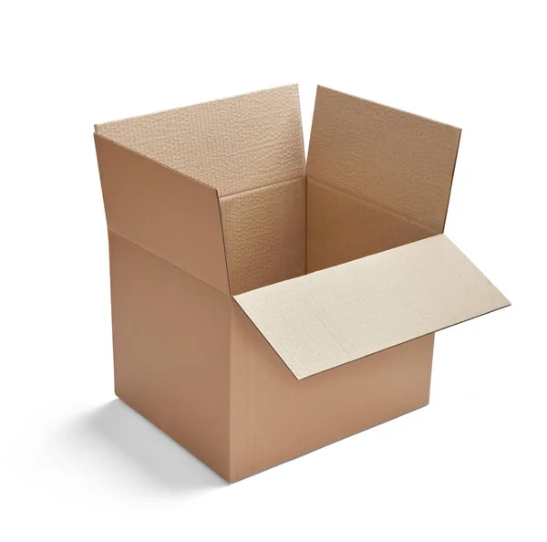 Close Cardboard Box White Background — Stock Photo, Image