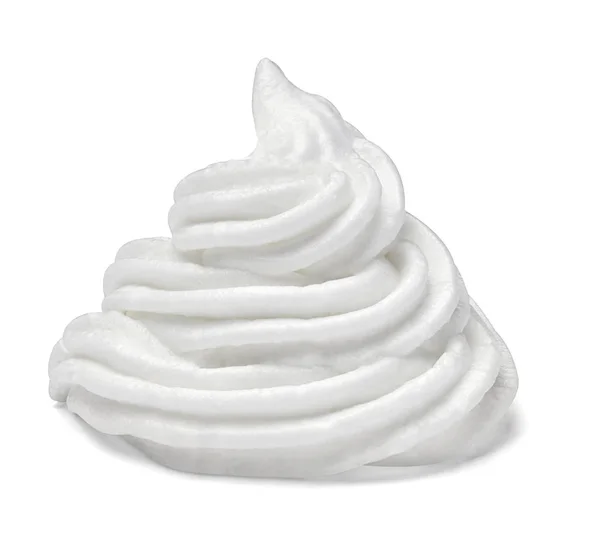 白い背景に白いホイップ クリームのクローズ アップ — ストック写真