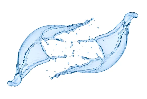 Primer Plano Una Salpicadura Agua Sobre Fondo Blanco —  Fotos de Stock