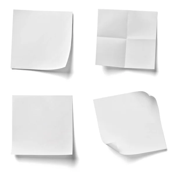 Collection Various Note Papers White Background Each One Shot Separately — Stock Photo, Image