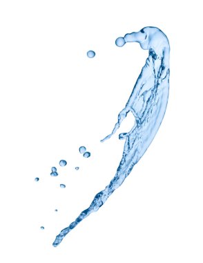 Beyaz arkaplanda bir su sıçramasını kapat