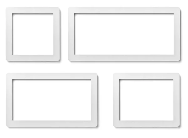 Collection Various White Wood Frames White Background Each One Shot — Stock Photo, Image